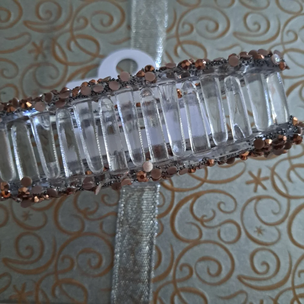 Fashion Jewelry Tan Copper Rhinestone Hair Clip New